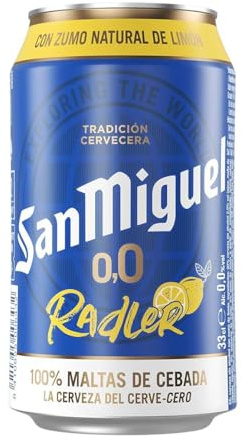 Cerveza Caja de 24 unidades San Miguel Radler 0,0 Lata 33 cl Sin Alcohol