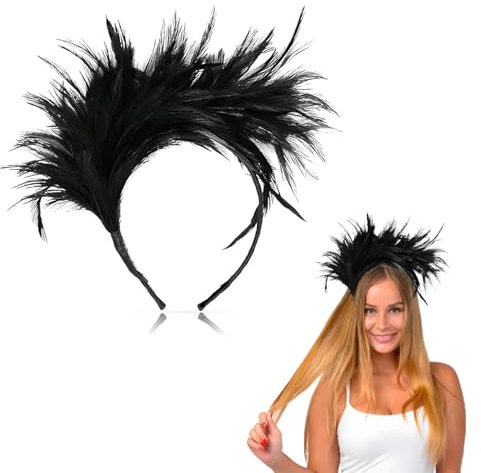 Feder Stirnband, Feder Haarschmuck Stirnband, Kopfschmuck Federn, Feder Haarschmuck, Papagei Haarband, Kopfschmuck 20er Jahre, Haarreif für Halloween Fasching Karneval Cosplay Hochzeit Party