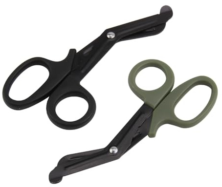 2 Stück Medizinische Verbandschere, Rettungsschere, Verbandsschere Pflege, Verbandschere Krankenschwester, Chirurgische Schere, Schwarz+Grün, 15cm