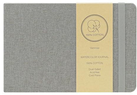 Vienrose Diarios De Acuarela, Cuadernos De Bocetos, Papel De Algodón, Prensado En Frío, Cuaderno De Acuarela Adecuado Para Técnicas Y Medios Mixtos 14×9 cm 1 Paquete Gris