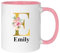 Hoolaroo Personalised Mug Gift for Women, Pink 11oz Letter Name Flower Present for Mum Nanny Nan Girl Coffee Tea - Floral Gold