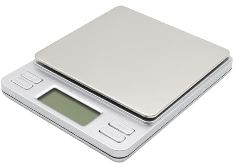 Elektronische 2 kg Flachwaage für Honig Gläser Imkerei Imker mit LCD-Anzeige, Tara- & Auto-Off-Funktion, präzise 0,1 g Schritte