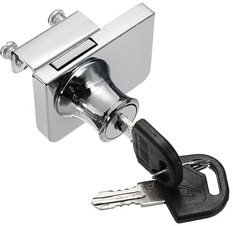 HOMSFOU Türschloss Für Glas Schloss Für Glastür Glasvitrine Schrankschloss Zinklegierung Schlüssel Sicherheitstürschloss Möbelzubehör