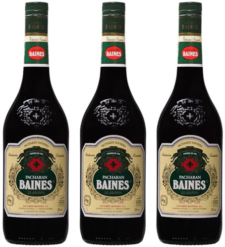 Pacharán Baines - Licor Tradicional Navarro de Endrinas, Pack 3 Botellas (1L)