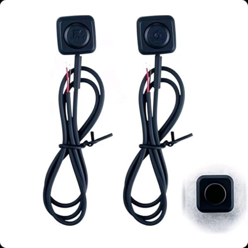 AzureRay 2 Piezas Pulsador 12V-24V - Interruptor Momentáneo Mini para Bocina de Auto y Control Industrial | Montaje Superficial con Adhesivo