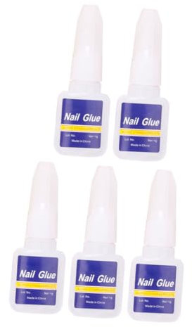CALLARON 5pièces Colle Pour Ongle à Appliquer Au Pinceau Pour Ongles Acrylique Et Nail Art