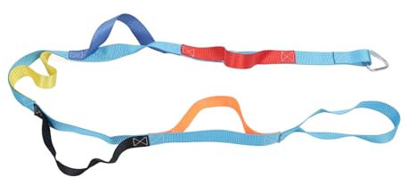 Kinderklettern Seilleiter 6.56ft Buntes Gurtband Outdoor Baumhaus Spiel Ausrüstung Hochstärke Polyester 6 Abschnitte 2 m Länge