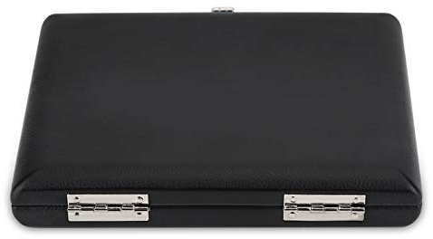 NIZUUONE Saxophon Reeds Storage Case - Holzkiste mit PU -Lederabdeckung für 6 pcs Schilfschuhe Wasserdicht und Leicht zu Reinigen Schützt und Organisiert Ihre Sax Schilfs