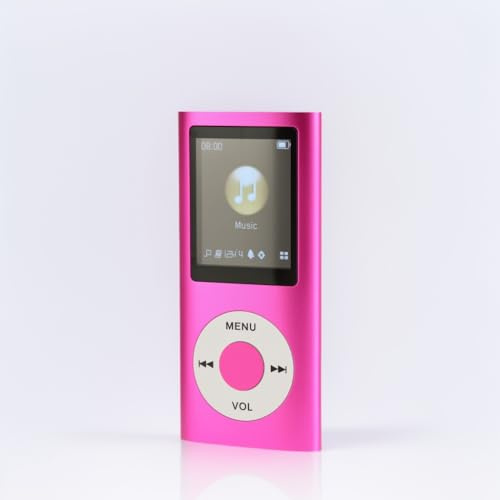 LICAEVEY 1,8 Ultra Thin Bluetooth MP3 -Player mit LCD -Bildschirm, Erweiterbarer Speicher auf 64 GB, Tragbarer Musikplayer für Running Walking Students (Pink)