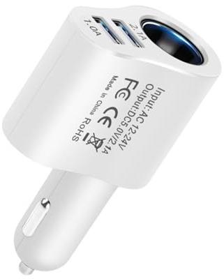 Car USB Charger - 12v/24v Car Splitter Adapter, Charging Outlet Charger, Smart 80w Multifunctional Accessories for Dash Cam, Suvs, Smartphones