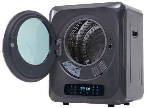 Essiccatore di scarico in acciaio inox, 4 kg, 850 W, funzione UV, 6 programmi, montaggio a parete, display LED, silenzioso 60 dB, asciugatrice compatta per piccoli appartamenti