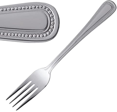 Olympia Bead Fourchettes à dessert (lot de 12), 185 (L) mm, acier inoxydable 18/0, finition hautement polie, passe au lave-vaisselle, restaurants, bars, bistros, cafés ou usage domestique, C128