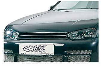 Extension de capôt compatible avec Volkswagen Golf IV 1997-2004 + insert de capôt integré (Métal), argent