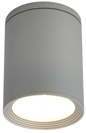 Lucande Deckenlampe Minna (spritzwassergeschützt (Modern) in Alu aus Aluminium (1 flammig, E27) - Aufbau-Deckenleuchte Deckenleuchte Lampe