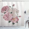 ABAKUHAUS Rose Duschvorhang, Alte Rosen Corsage Grunge, Stoffliches Gewebe Badezimmerdekorationsset mit Haken, 175 x 200 cm, Beige Rose Grün