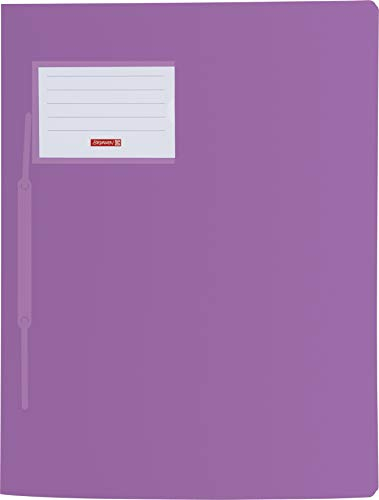 Baier & Schneider Brunnen 102015061, Schnellhefter für A4, transluzente PP-Folie, Fact!Pp, 10 Stück violett pastell