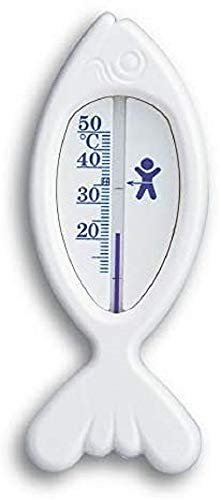 TFA Dostmann FISCH Analoges Badethermometer, 14.3017.02, erhöht den Badekomfort, BPA-frei, weiß, L59 x B14 x H145 mm