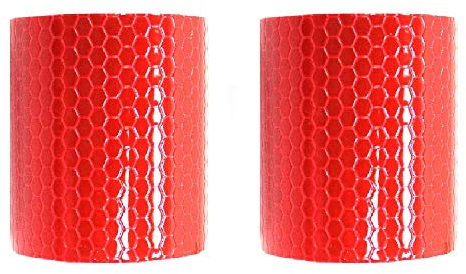 BigTron Nastro riflettente, ad alta intensità, nastro riflettente, adesivo autoadesivo, impermeabile, di sicurezza, 50 mm x 3 m, 2 rotoli, rosso