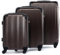 FERGÉ Kofferset 3 teilig Hartschale QUÉBEC Reisekoffer Trolley-Set (Handgepäck, L, XL) 3er Set Hartschalenkoffer Roll-Koffer 4 Rollen 100% ABS café
