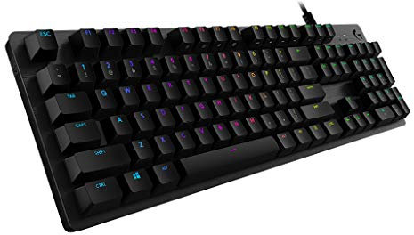 Logitech G512 mechanische Gaming-Tastatur, GX-Brown Taktile Switches, LIGHTSYNC RGB-Beleuchtung, USB-Durchschleife, Aluminium-Gehäuse, Programmierbare F-Tasten, Skandinavisches-Layout - Schwarz