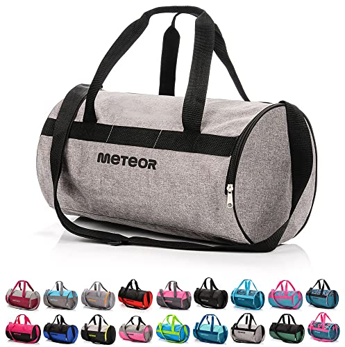 meteor Sporttasche Kinder 25L runde Tasche Gym Tasche Herren schwimmtasche Reisetasche Urlaubstasche klein Fitnesstasche Kindertaschen Schule-Taschen turntasche Jungen
