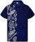 King Kameha Funky Chemise-Hawaienne, Manche-Courte, Maori-Wedding, Bleu, XS