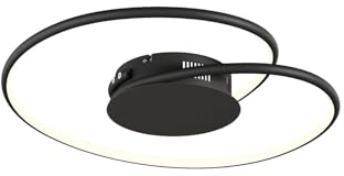 Lindby LED Deckenleuchte 'Joline' (Modern) in Schwarz aus Metall, Lampe, LED-Deckenlampe, Deckenlampe, Wohnzimmerleuchte