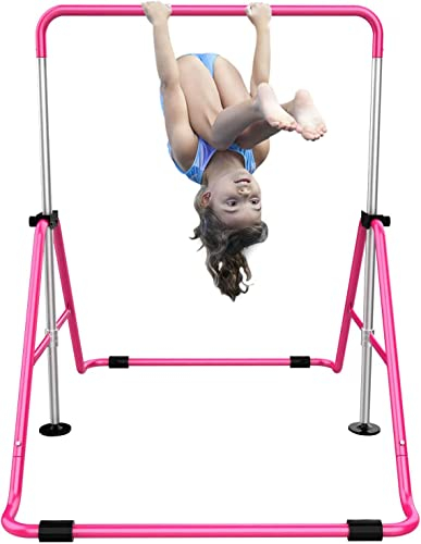 Hyner Barra de gimnasia telescópica plegable para niños, altura ajustable, barra horizontal, torre de escalada, gimnasio en casa para niños/niños