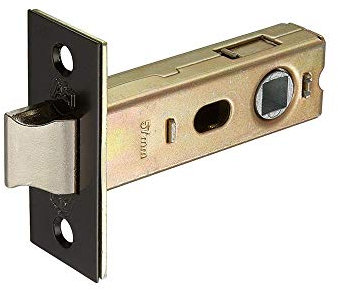 Tubular Mortice Latch in Matte Black- 76mm / 57mm Backset