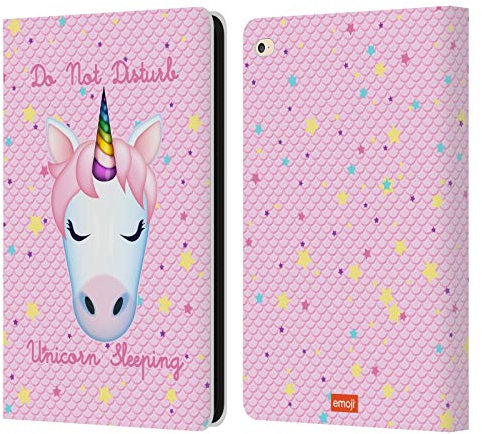Head Case Designs Licenza Ufficiale Emoji® Sleeping Unicorn Scintille E Pastelli Custodia Portafoglio in Pelle Compatibile con Apple iPad Air 2 (2014)