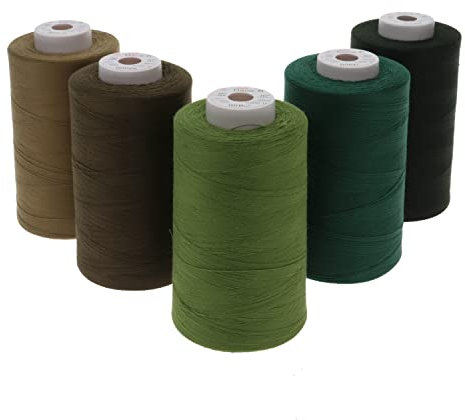 SEWFIL Dacor 120 - Pack de 5 bobinas de hilo de coser de poliéster (5 conos x 5.000 metros) - Mix 08 Forest