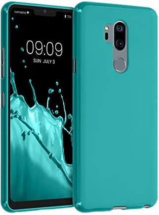 kwmobile Hülle kompatibel mit LG G7 ThinQ/Fit/One Hülle - weiches TPU Silikon Case - Cover geeignet für kabelloses Laden - Petrol matt