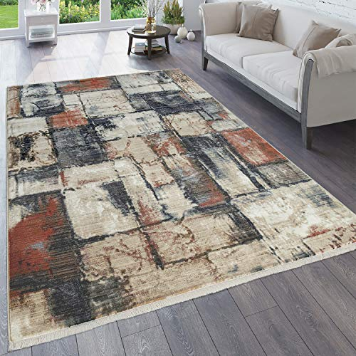 Paco Home Teppich Wohnzimmer Vintage Orient Muster Abstrakt Verschiedene Designs Farben, Grösse:120x170 cm, Farbe:Bunt