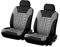 JDWBT Set Coprisedili Anteriore 2 Posti, Coprisedile Auto Universale, Universali Seat Cover Protezioni per Anteriori (Grigio Nero)