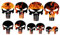 Totenschädel Aufkleber Totenkopf Set 10 Stück FEUER Oldschool Autoaufkleber Motorrad Sticker Feuerbal Camouflage Bunt