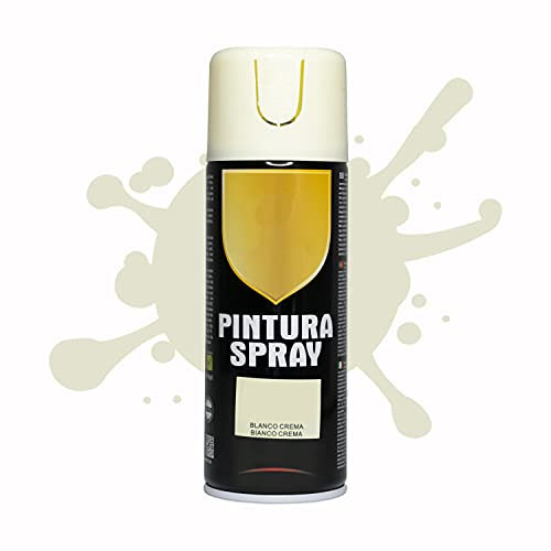 Pintura Spray 400ml para Metal/Madera/Plástico (Blanco Crema, 1 Bote)