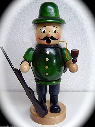 Deko-Geschenke-Shop Riesen Räuchermann Räucherfigur Jäger Förster mit Gewehr 34 cm farbig 40569