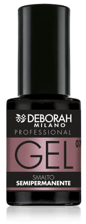 Deborah Milano - Smalto Semipermanente Gel N.07 Rosa Antico, Effetto Plumping a Lunga Durata, Dona Unghie Intense e Brillanti, 4.5 ml