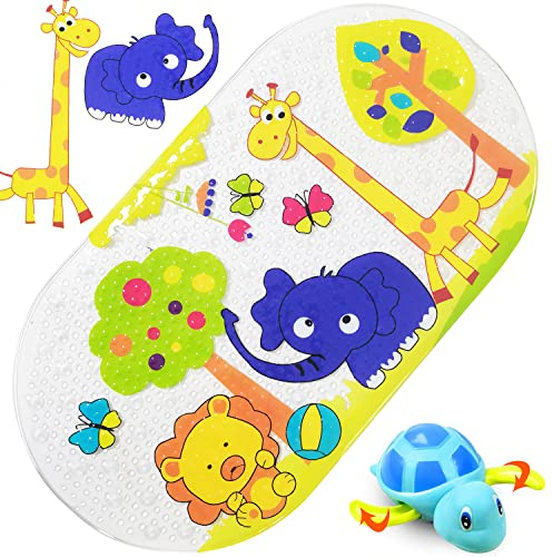 Badewannenmatte Kinder Badewanneneinlage Baby Bunt Antirutschmatte Badewanne Rutschmatte Badematte Elefant Karton Entwurf Elefanten 38 x 70 cm