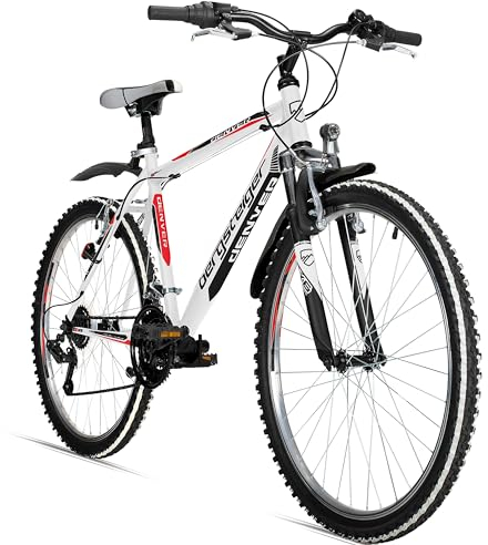 Bergsteiger Denver 26 Zoll Mountainbike, geeignet ab 155 cm, 18 Gang-Schaltung, Licht, Schutzblech, Gabel-Federung
