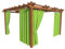 HOME DEKO Terrassenvorhang, Wasserdichter Gartenvorhang für Terrasse, Balkon, Pergola & Pavillon, Schlaufen mit Klettverschluss, Schutz vor Sonne, Regen & Wind, Hellgrün, 220 x 155 cm, 2 Stück