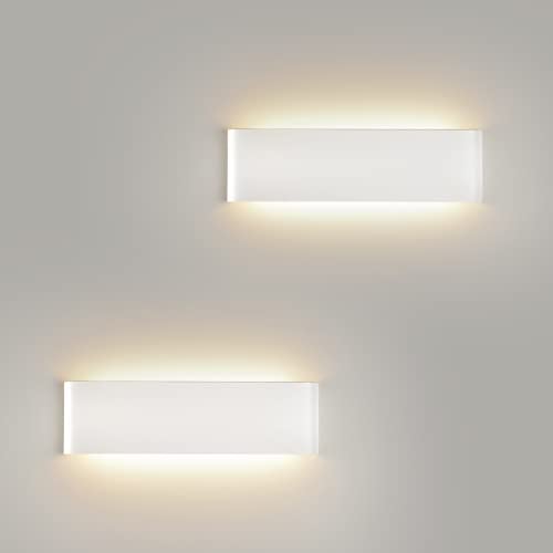 Mille Lucciole 18W Apliques de Pared LED Interior 2160LM Lámpara de Pared 4500K Blanco Neutro Lámpara Moderna de Aluminio 2 Piezas 31CM Blanco Para Salon Dormitorio Sala Pasillo Escalera
