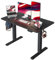 Cubiker Standing Desk Height Adjustable Electric Desk, 160 * 60cm Stand up Table, Sit Stand Home Office Desk with Splice Board, Black Top