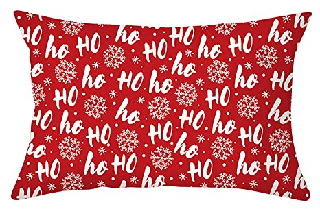 JAXICH Kissenbezug Weihnachten Weihnachtselementstile Muster Dekorative Merry Christmas Sofakissen Weihnachtsbaum Schneeflocke Rentier Wohnkultur Leinen Dekokissen 30x50cm