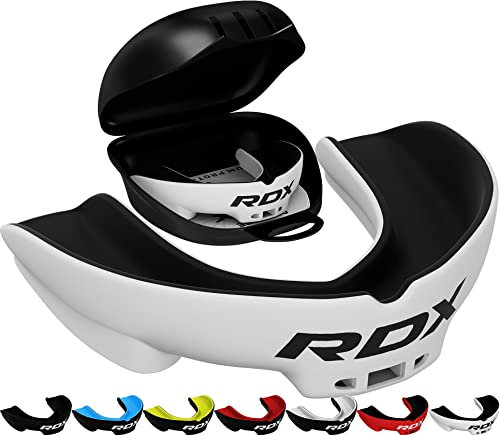 RDX Mundschutz Kampfsport, Zahnschutz für Sport, Ideale Atmung und Anpassbar, Zahnschutz Zum, MMA Kickboxen Hockey Football Muay Thai Rugby Mit Praktischer Aufbewahrungsbox, Erwachsene über 12 Jahre