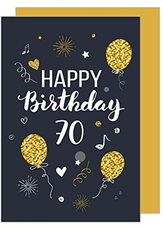 Edition Seidel Premium Glückwunschkarte zum 70. Geburtstag mit Umschlag. Geburtstagskarte Grusskarte Billet Karte Happy Birthday Mann Frau (GZ346-70 SW023)