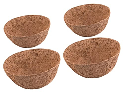 NIEI 35,6 cm Einlage für Pflanzgefäße, 4 Stück runde -Pflanzkorbeinlagen aus Naturfaser, für Blumenampel