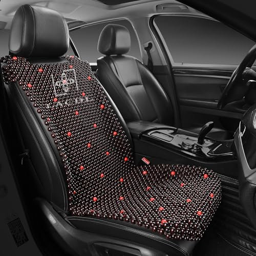 LACDL Beaded Auto Sitzbezüge, Naturholz Perle Sitzkissen für LKW, Automotive Sommer Belüftete Sitz Kühlkissen, Holz Jeep Massage Atmen Sitzbezug Schweißschutz, Sterne, 1pc