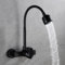 HomeLava Wasserhahn Wandmontage Küche Wandarmatur Schwarz Kalt und Heiß Einhebelmischer Küchenarmatur 360° Drehbar Messing Spültischarmatur Mischbatterie Wand Armatur Wasserhahn