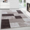Teppium Moderner Kurzflor Teppich Wohnzimmer 300x400 (280 x 370 cm) Braun - Teppich Waschbar, Abstrakt Kariert Design, Pflegeleicht und Weich - Ideal für Schlafzimmer, Esszimer und als Küchenteppich